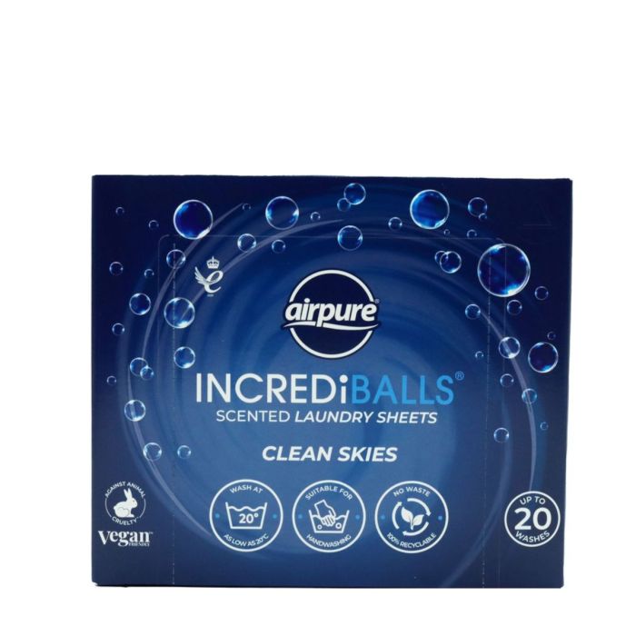 Airpure Incrediballs Laundry Sheets Clean Skies 20 Washes