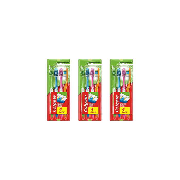 Colgate Tooth Brush Premier Clean Medium Removes Stains - Pack of 3