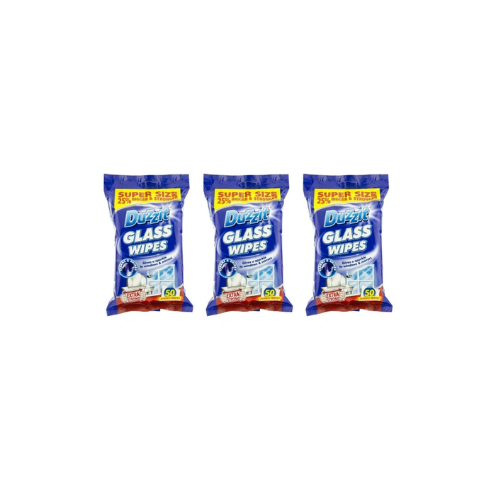 Duzzit Glass Wipes 50 wipes - Pack of 3