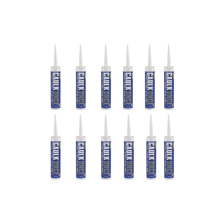 Everbuild Caulk Once Premium Quality Acrylic Caulk White 380 ml - Pack of 12