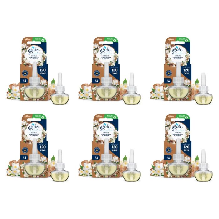 Glade Electric Plug In Refill Sensual Sandalwood & Jasmine 20ml - Pack of 6