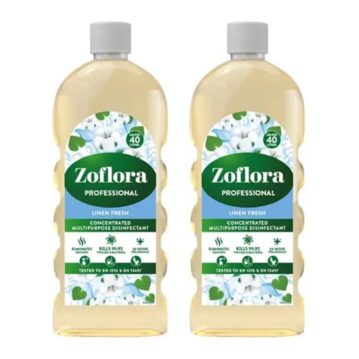 Zoflora Linen Fresh Multipurpose Disinfectant Cleaner 1L - Pack of 2