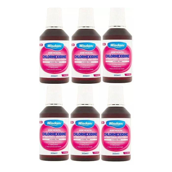 Wisdom Original Alcohol-Free Mouthwash 300ml bottle on a clean bathroom surface
