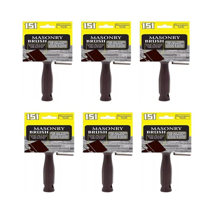 151 Masonry Paint Brush with Hanging Clip  - Pack of 6