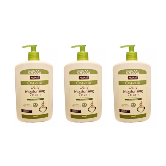Nuage Oatmeal Daily Moisturising Cream 600ml - Pack of 3