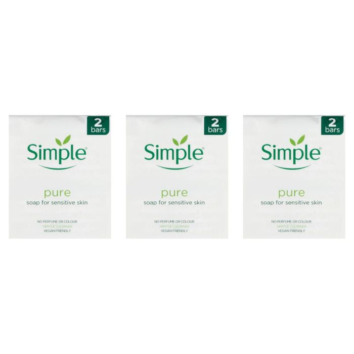 Simple Soap Twin Pack Gentle Cleansing 2x100g - Pack of 3