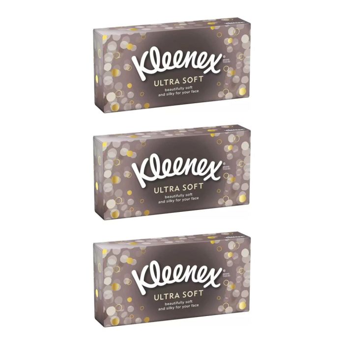 Kleenex Ultra Soft Facial Tissues 64's - Pack of 3