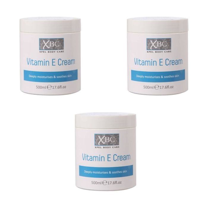XBC Vitamin E Body Cream 500ml - Pack of 3