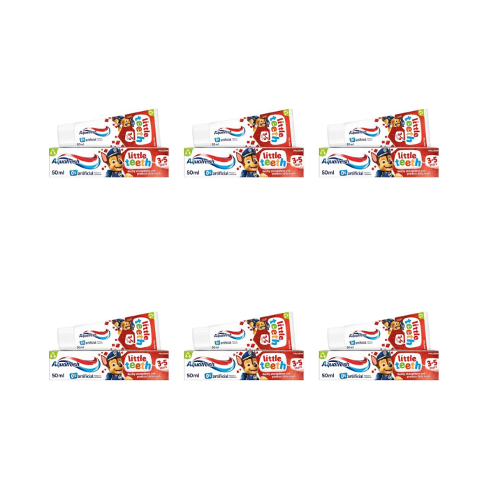 Aquafresh Little Teeth Toothpaste for Kids 3-5 Years 50ml - Pack of 6