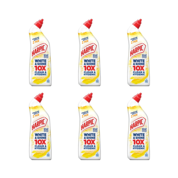Harpic Bleach White & Shine Citrus Fresh Toilet Cleaner 750ml - Pack of 6
