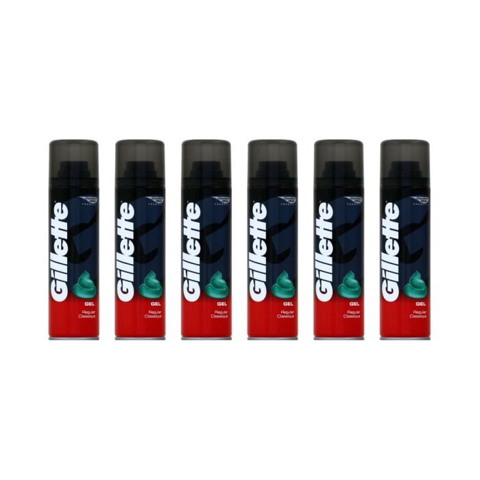 Gillette Classic Shaving Gel Regular 200ml - Pack of 6