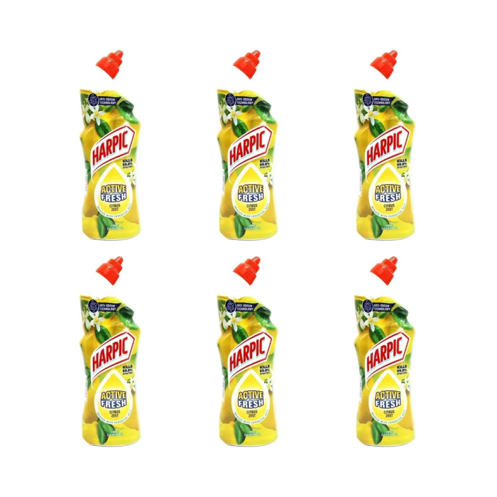 Harpic Active Fresh Toilet Cleaner Citrus Gel 750 ML - Pack of 6