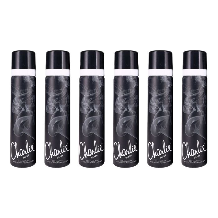 Charlie Body Spray Black White Musk & Mandarin 75 ML - Pack of 6