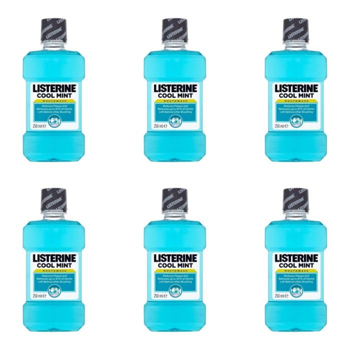 Listerine Cool Mint Mouthwash 250 ML - Pack of 6