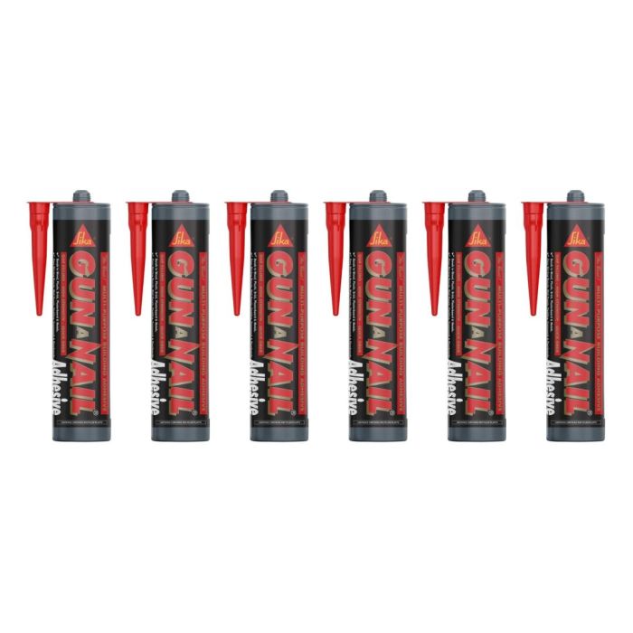 Everbuild Gun A Nail High Strength Building Adhesive White 295 ml - Pack of 6