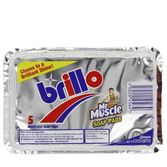 Brillo Mr Muscle Multi Use Soap Pads Cleans to a Brilliant Shine 5 Pack
