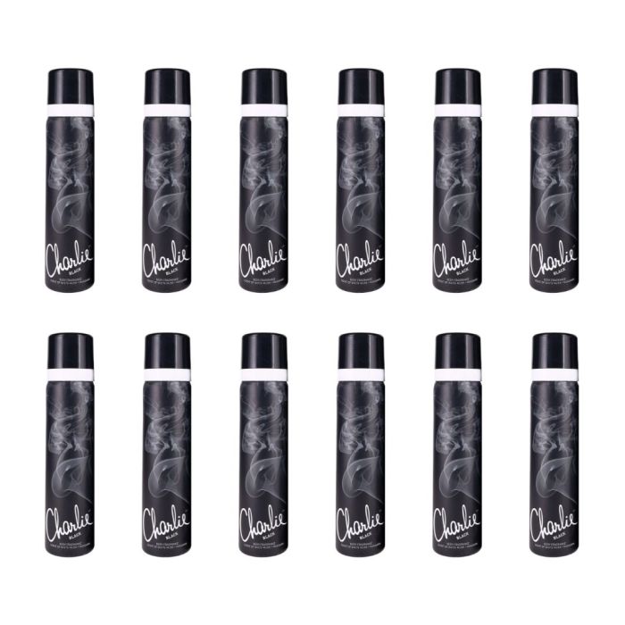 Charlie Body Spray Black White Musk & Mandarin 75 ML - Pack of 12
