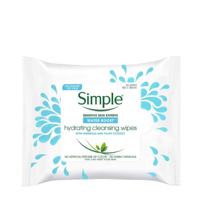 Simple Water Boost Hydrating Cleansing 25 Wipes