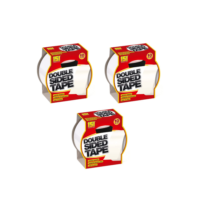 151 Double Sided Adhesive Tape for Instant Bonding 10M - Pack of 3