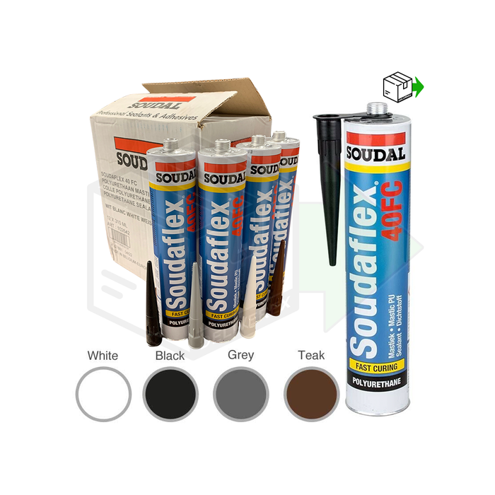 Soudal Soudaflex 40 FC Polyurethane Sealant/Adhesive White 310ml - Pack of 12