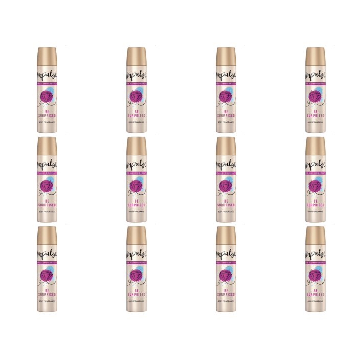 Impulse Be Surprised Body Fragrance Spray 0% Aluminium Salts 75ml - Pack of 12