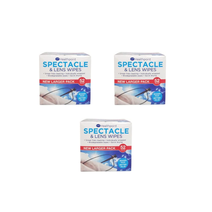 Healthpoint Spectacle & Lens Wipes Extra Value 52 Wipes