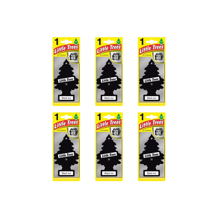 Little Trees Car Air Freshener Black Ice - Pack of 6