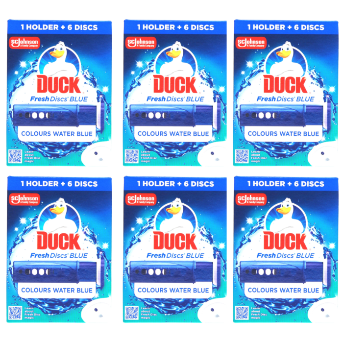 Duck Fresh Discs Holder Starter Pack Toilet Cleaner 1 Holder 6 Discs - Pack of 6