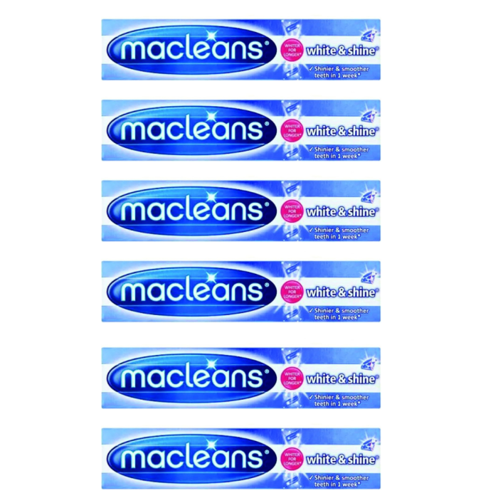 Macleans Toothpaste White & Shine 100Ml - Pack of 6