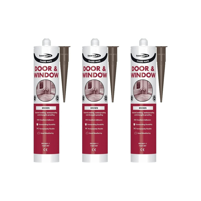 Bond It Frame-Mate Door & Window Brown Sealant 310ml  - Pack of 3