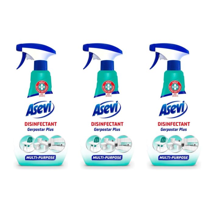Asevi Gerpostar Plus Multi Purpose Disinfectant Cleaning Spray 750ml- Pack of 3