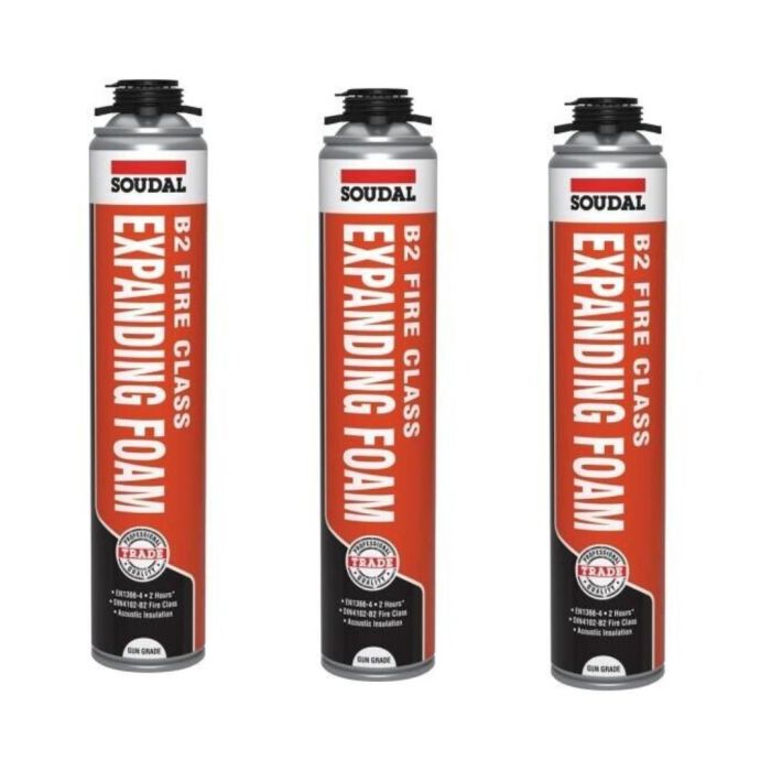 Soudal B2 Fire & Acoustic Expanding Foam Hand Held 750ML
