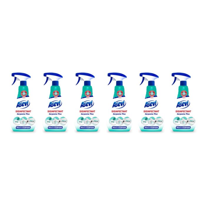 Asevi Gerpostar Plus Multi Purpose Disinfectant Cleaning Spray 750ml - Pack of 6