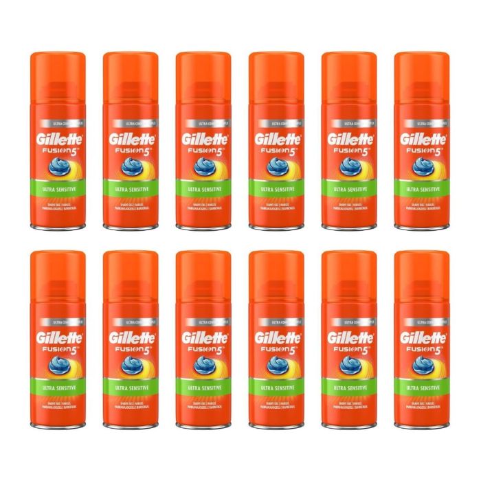 Gillette Fusion5 Ultra Sensitive Shaving Gel 75ML - Pack of 12