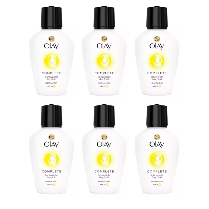 Olay SPF15 Complete Lightweight 3-in-1 Normal/Oily Moisturiser Day Fluid 100ml - Pack of 6