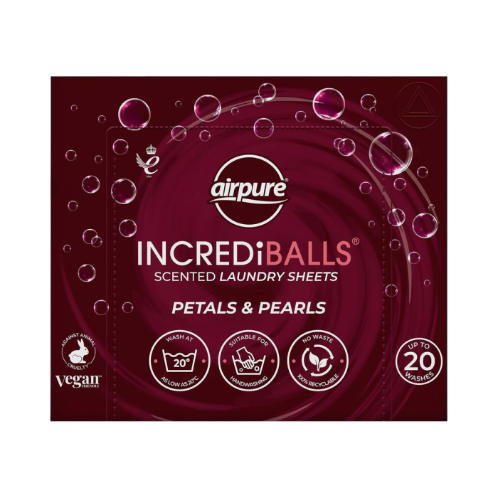 Airpure Incrediballs Petals & Pearls Laundry Sheets 20 Washes - Pack of 1