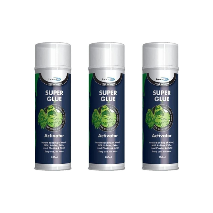 Bond It Glue Monster Super Glue Activator Spray 200ml - Pack of 3