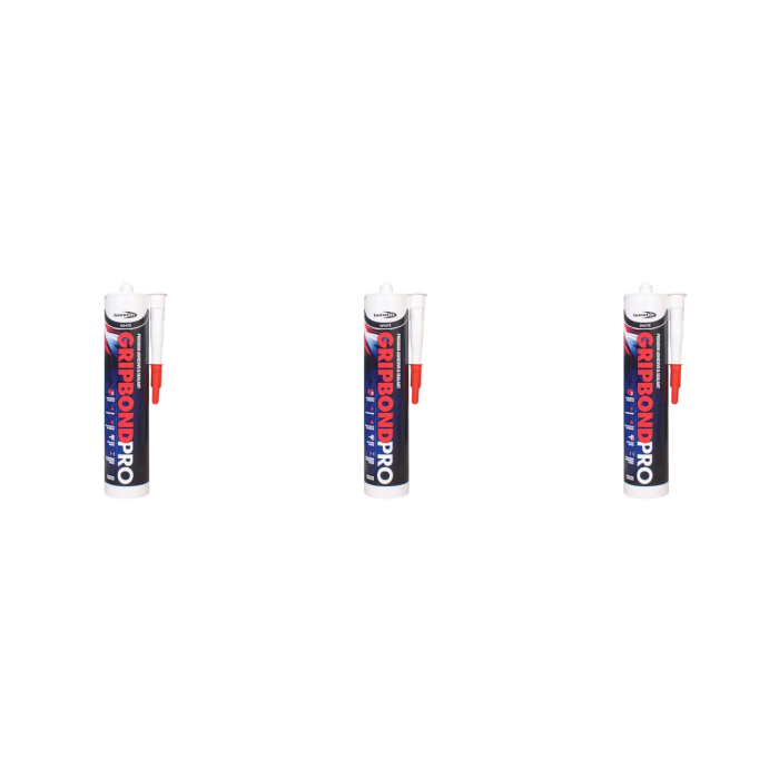 Bond It Gripbond Pro White Hybrid Adhesive Sealant 310ml - Pack of 3