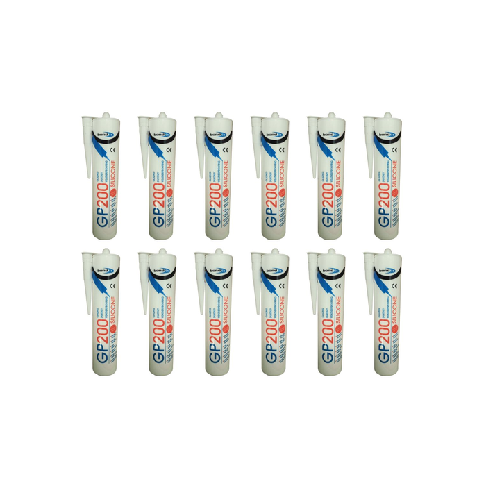 Bond It GP200 Silicone Sealant Glazing Sanitary Waterproofing 310ml - Pack of 12