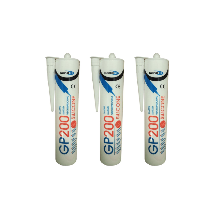 Bond It GP200 Silicone Sealant Glazing Sanitary Waterproofing 310ml - Pack of 3