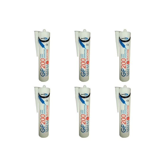 Bond It GP200 Silicone Sealant Glazing Sanitary Waterproofing 310ml - Pack of 6