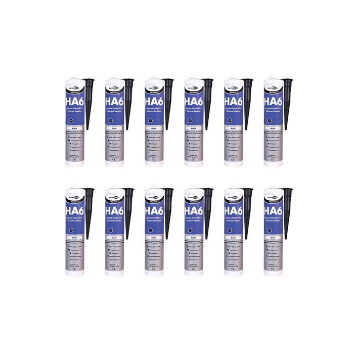  Bond It Premiere HA6 Black Marine Grade RTV Silicone Sealant 310ml  - Pack of 12