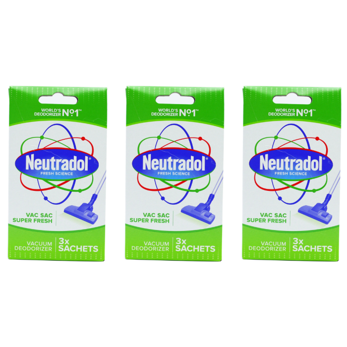 Neutradol Vac Deodorizer Super Fresh Green - Pack of 3