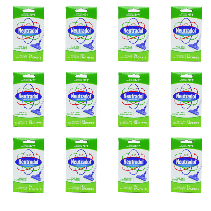 Neutradol Vac Deodorizer Super Fresh Green - Pack of 12