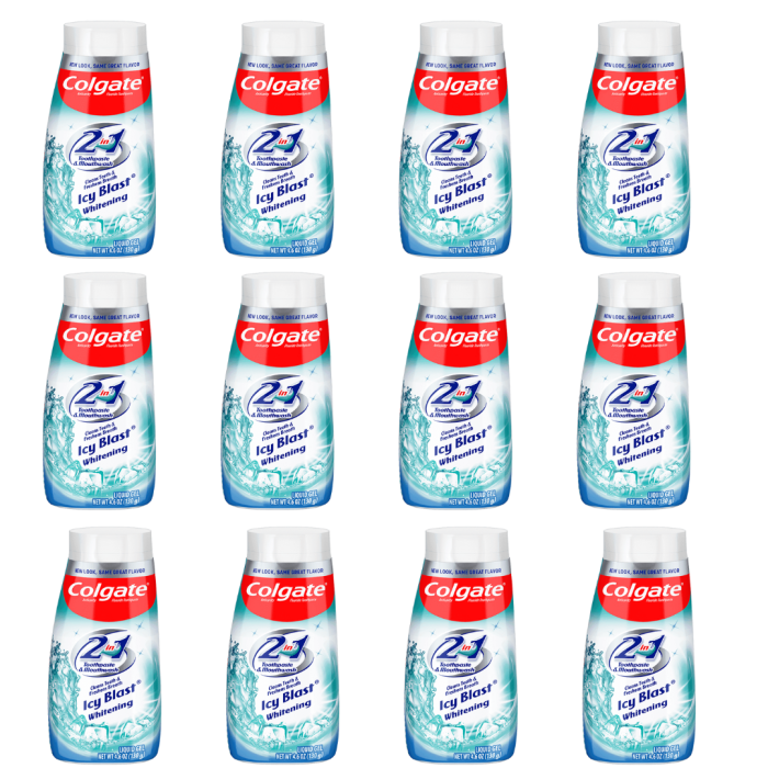 Colgate 2 In 1  Whitening Toothpaste & Mouthwash Icy Blast 139g