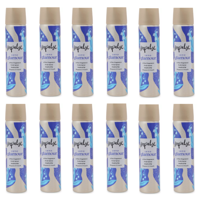 Impulse Into Glamour Sandalwood and Vanilla Body Fragrance 75ml - Pack of 12
