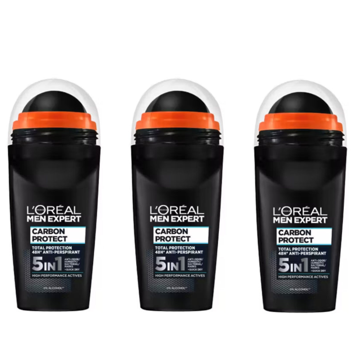 L'Oréal Men Expert Carbon Protect anti-perspirant roll-on deodorant 50ml bottle
