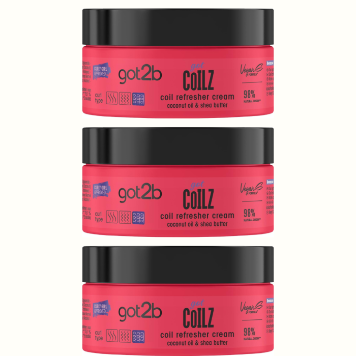 Schwarzkopf got2b Curlz Styling & Coil Refresher Cream 200ml - Pack of 3