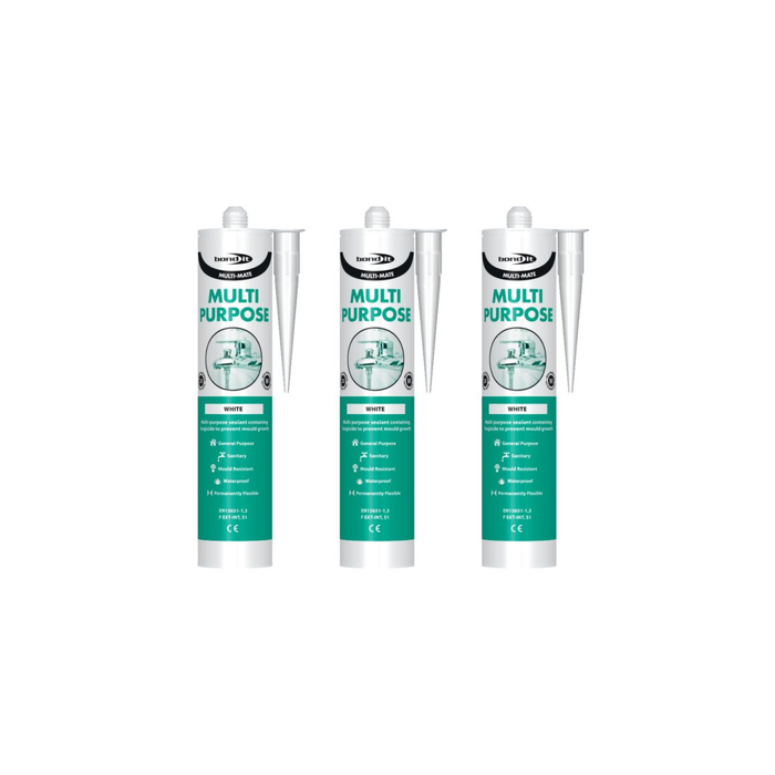Bond It Multi-Mate Multipurpose Sealant White EU3 - Pack of 3