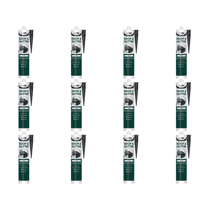 Bond It Roof-Mate Roof & Gutter Sealant Black 310ml - Pack of 12